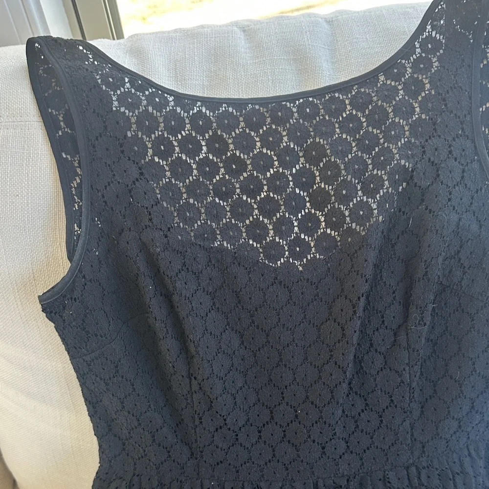 Betsey Johnson Black Lace Fit & Flare Dress w/ Open V Back Bow – Size 4 - Picture 5 of 13